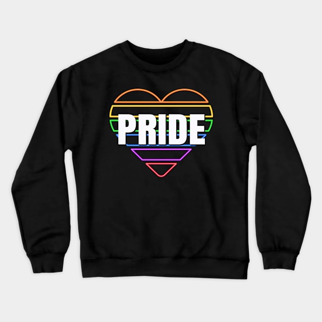 LGBTQ Pride Rainbow Heart Crewneck Sweatshirt by Foxxy Merch